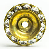 18MM Slant Rondel Crystal/Brass (6 pieces)