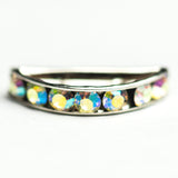 19X7MM Rondelle Crystal Ab/Rhodium (6 pieces)