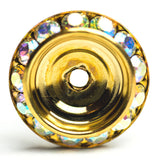 20MM Slant Rondel Crystal Ab/Brass (6 pieces)
