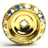 20MM Slant Rondel Crystal Ab/Gold (6 pieces)