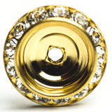 20MM Slant Rondel Crystal/Gold (6 pieces)