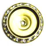 25MM Slant Rondel Crystal/Brass (2 pieces)
