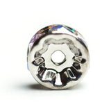 10MM Rondelle Crystal Ab/Rhodium (12 pieces)