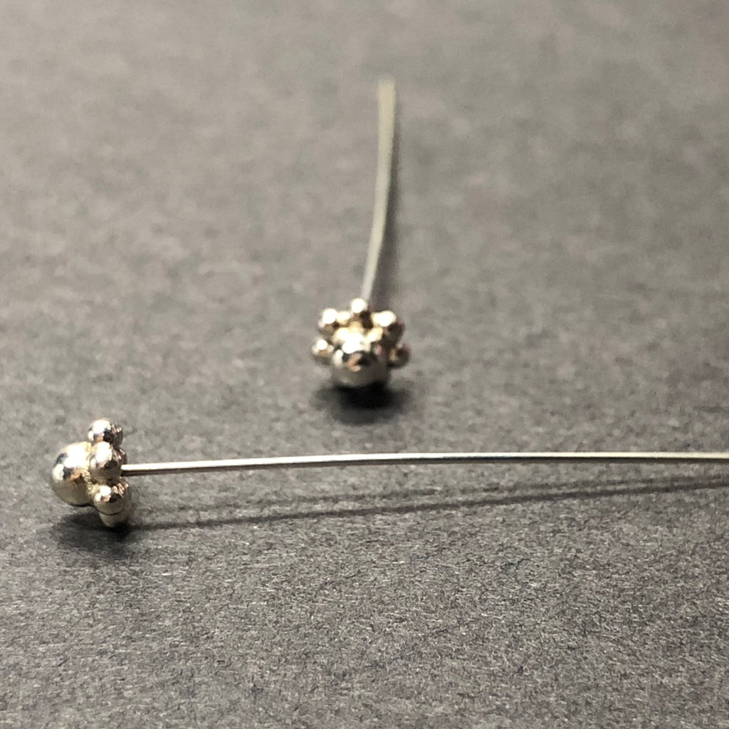 .925 Sterling 3MM Cluster Headpin 1.5"(2Pc/Pk)