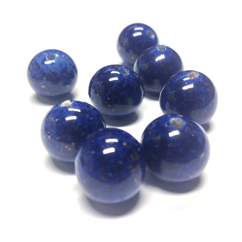 8MM Lapis w/Gold Flecks Glass Bead (72 pieces)