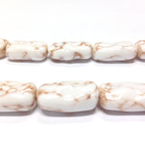 14X7MM White/Gold Glass Bead (36 pieces)