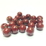 8MM Brown Round Glass Tombo Bead (36 pieces)