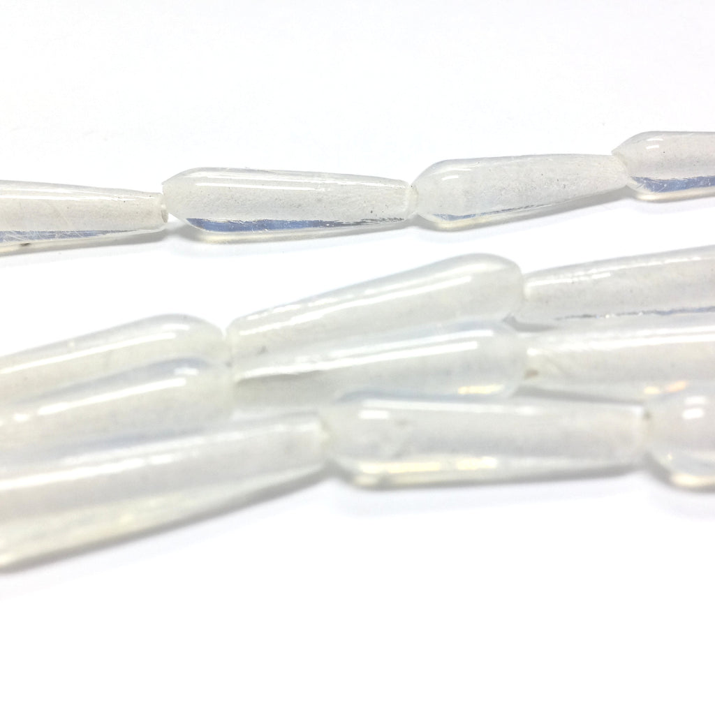 20X6MM White Opal Glass Pear Bead (30 pieces)