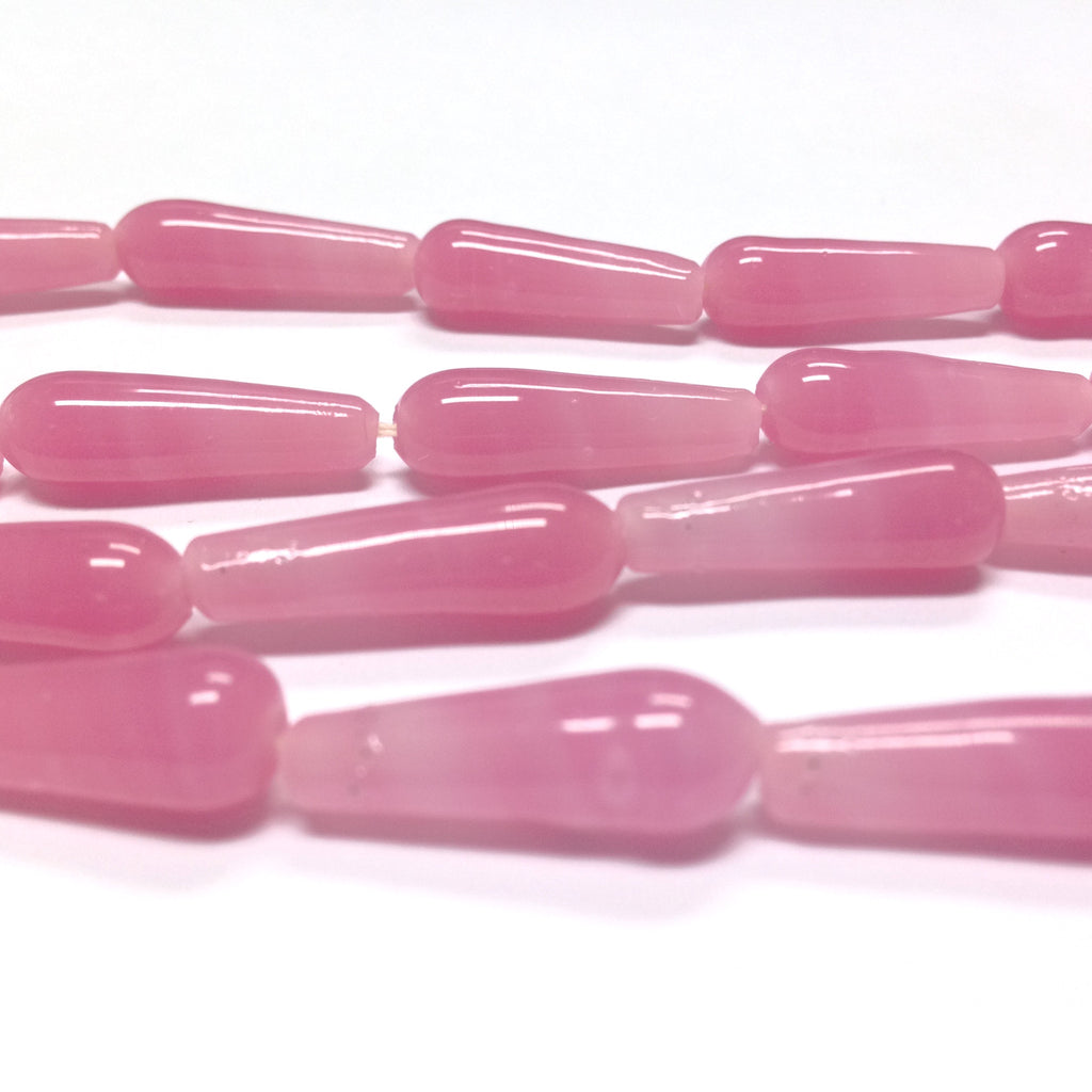 20X6MM Rosequartz Glass Pear Bead (30 pieces)