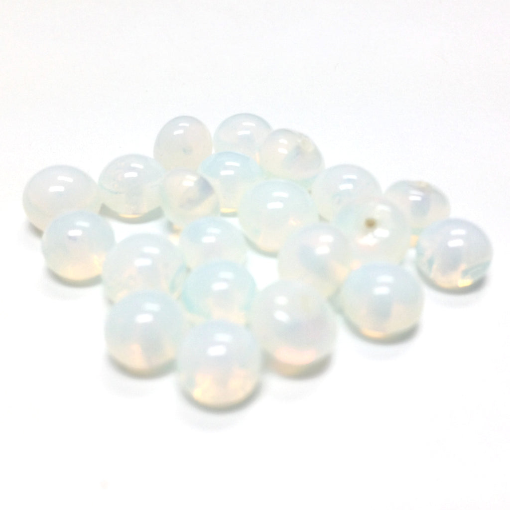 6MM White Opal Glass Cab (144 pieces)
