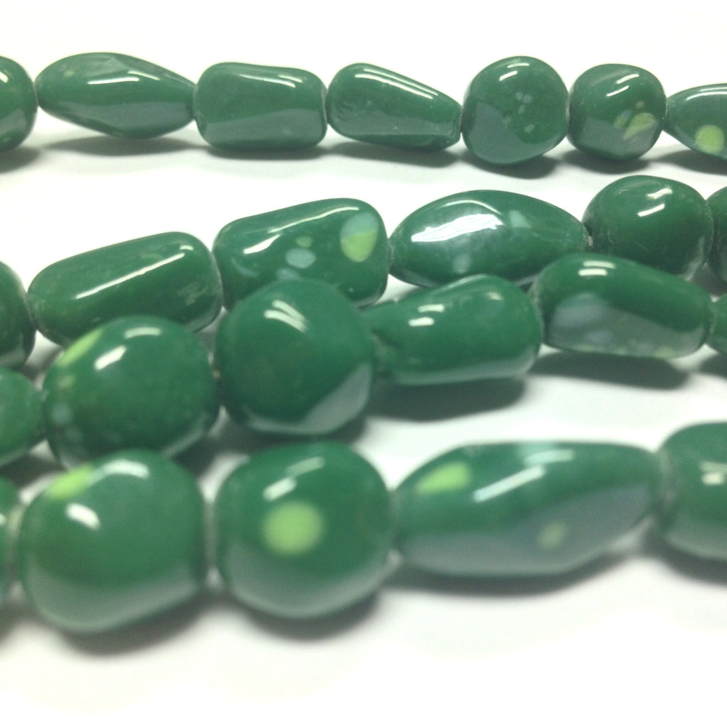 8-10MM Assorted Jade Glass Nuggets 30" ~63 Pcs/Str (63 pieces)