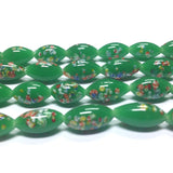 12X6MM Jade Green Tombo Glass Oval Bead (72 pieces)