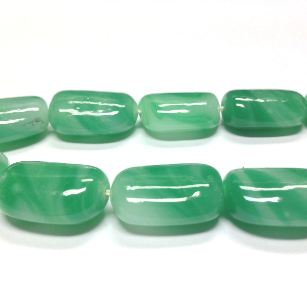 21X16MM Jade Glass Rectangle Bead (12 pieces)