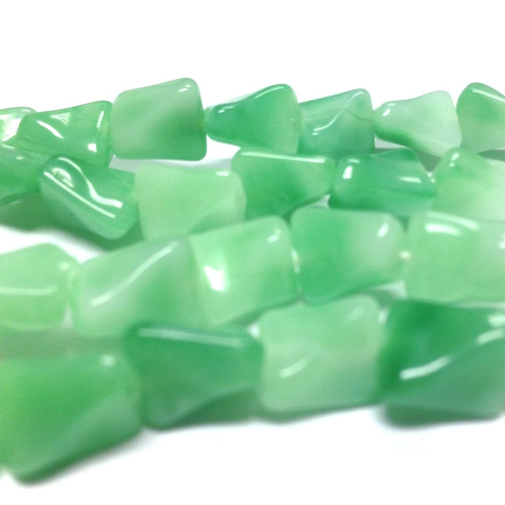 9X8MM Jade Glass Twist Rectangle Bead (100 pieces)