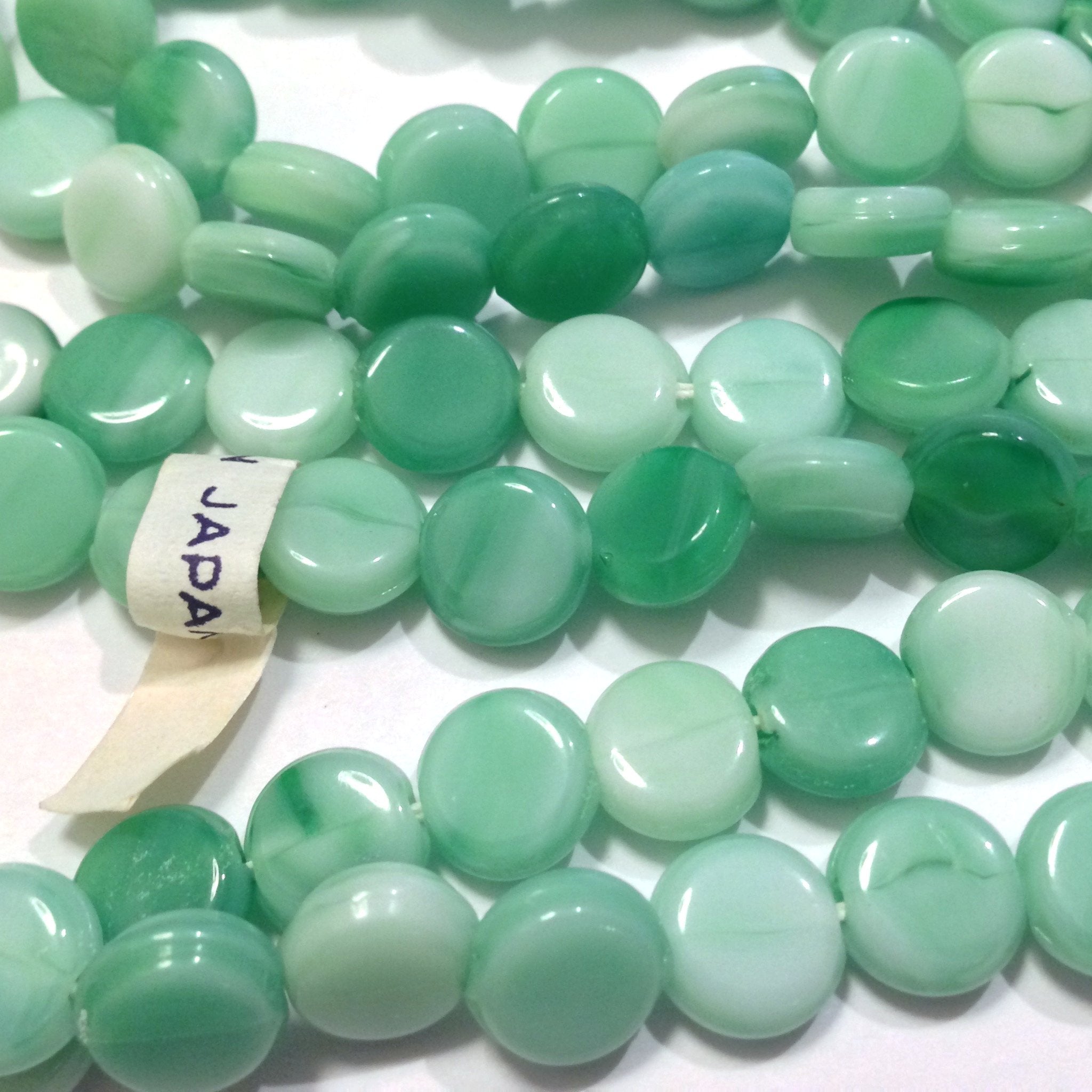 8MM Green Marble Glass Disc Bead (120 pieces)