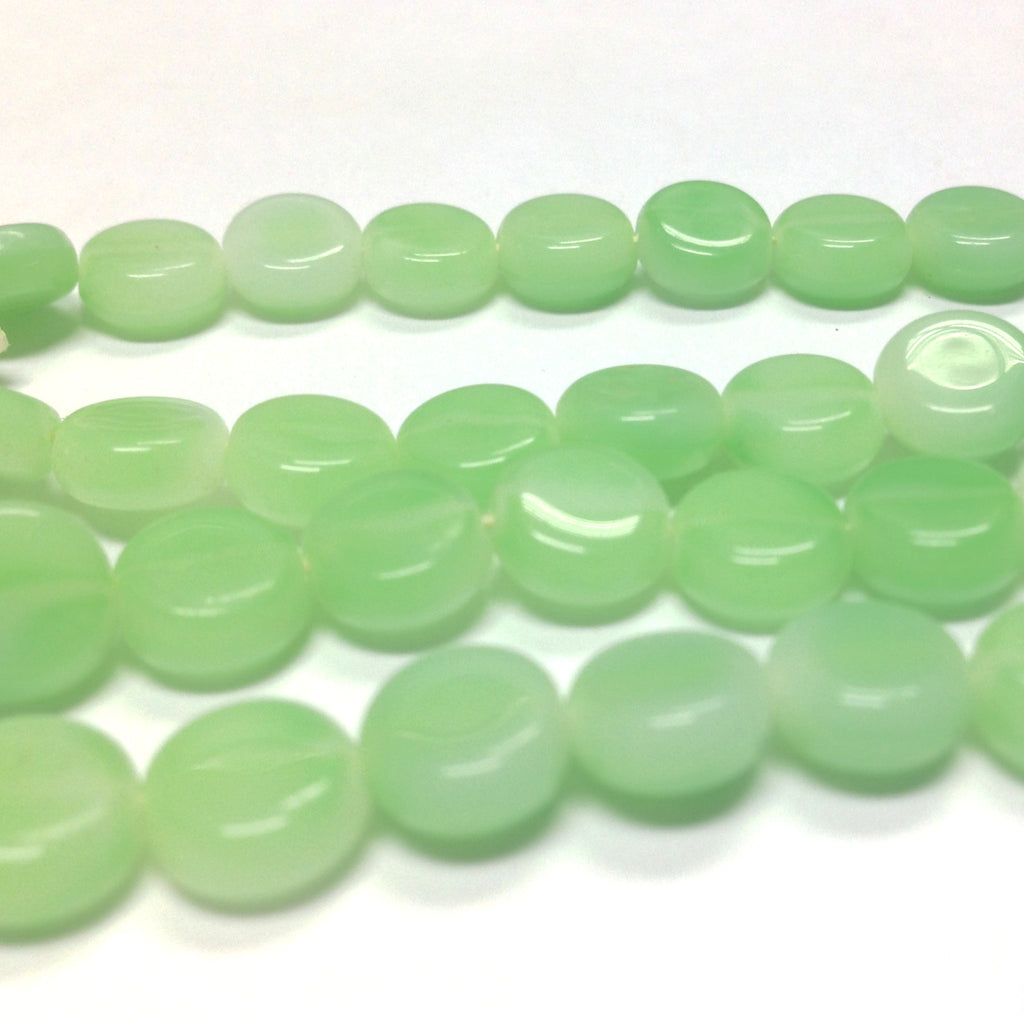 8MM Light Jade Glass Disc Bead (100 pieces)