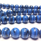 6MM Blue Swirl Glass Bead (300 pieces)