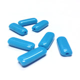 18X8MM Blue Turquoise Flat Glass Rectangle Bead (72 pieces)