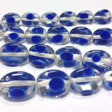 13X10MM Crystal Glass Bead With Blue Spots (50 pieces)