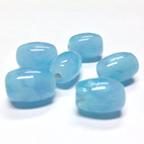 15X11MM Aqua Spotted Glass Oval Bead (36 pieces)