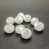 12MM White Spotted Glass Bead (36 pieces)