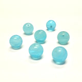 10MM Aqua Swirl Glass Round 1-Hole Ball (36 pieces)