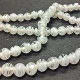 6MM White Swirl Glass Round Bead (240 pieces)