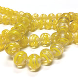 6MM Yellow Swirl Glass Round Bead (200 pieces)