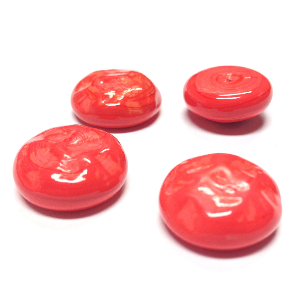 18MM Coral Glass Baroque Cab (12 pieces)