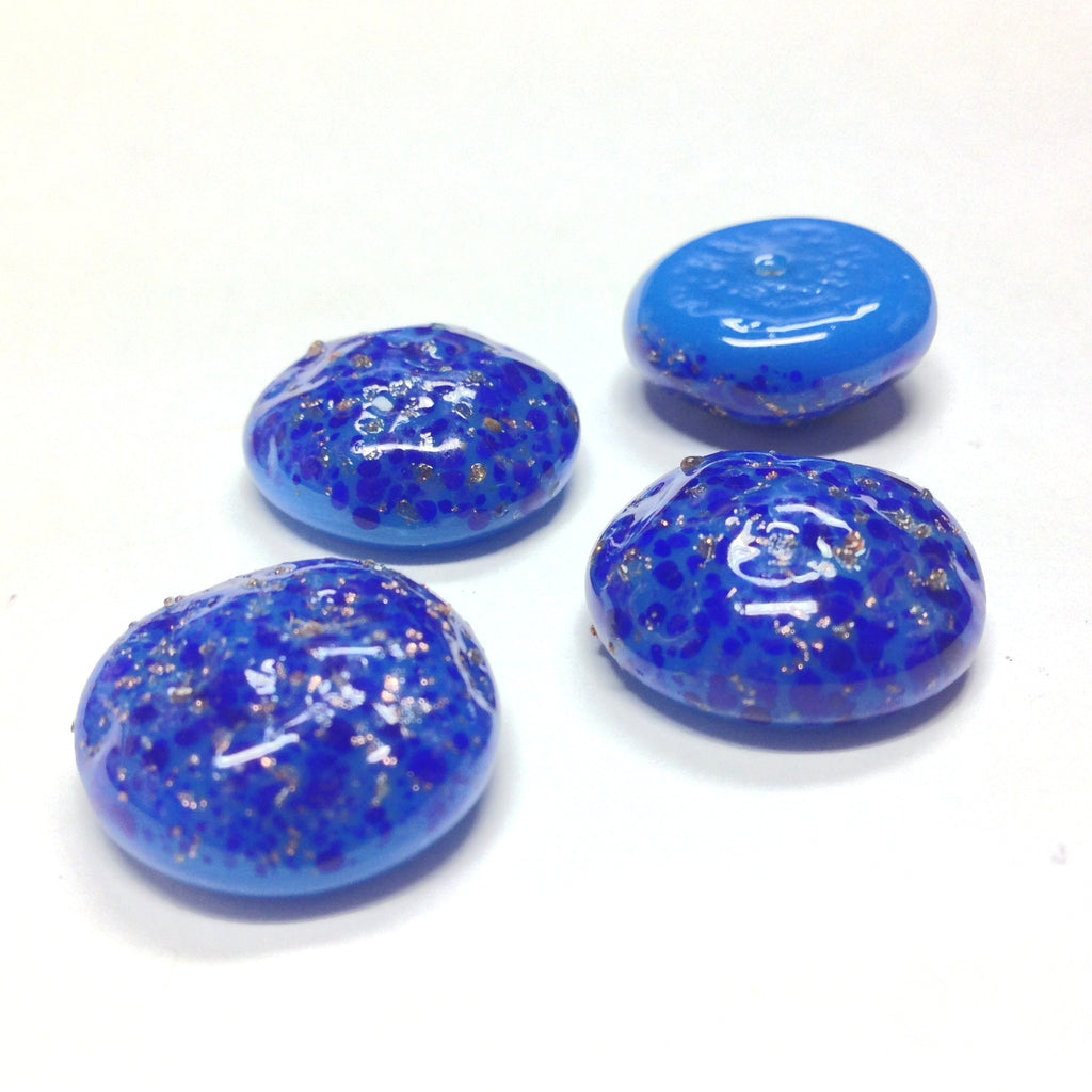 18MM Lapis With Gold Fleck Glass Baroque Cab (12 pieces)