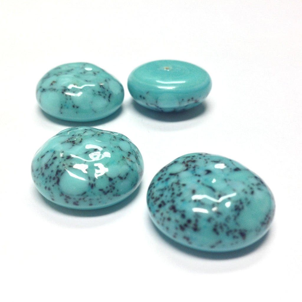 18MM Turquoise Matrix Glass Baroque Cab (12 pieces)