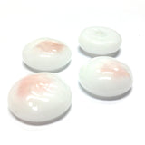 18MM White Peach Coral Glass Baroque Cab (12 pieces)