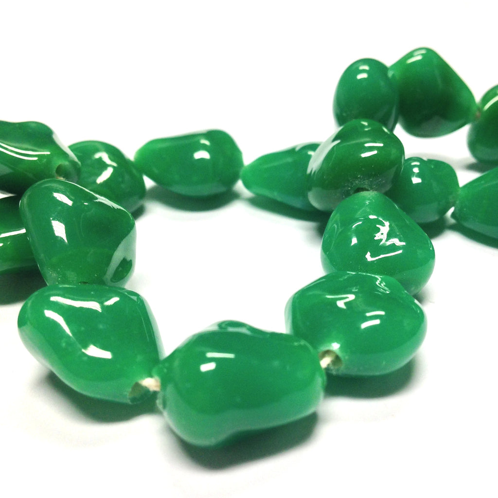 14MM Jade Flat Baroque Glass Bead (36 pieces)