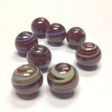 12MM Brown Swirl Round Glass Bead (36 pieces)