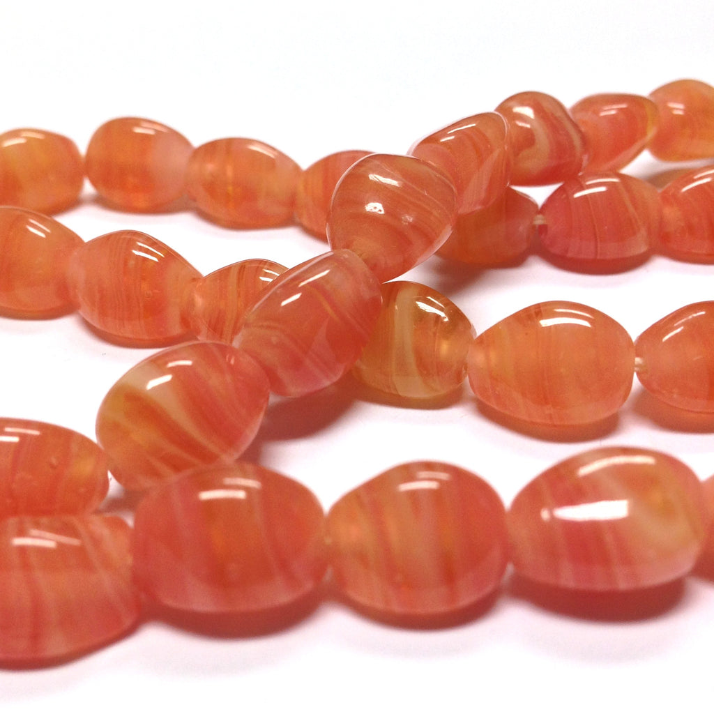 15X11MM Peach Glass Nugget (36 pieces)
