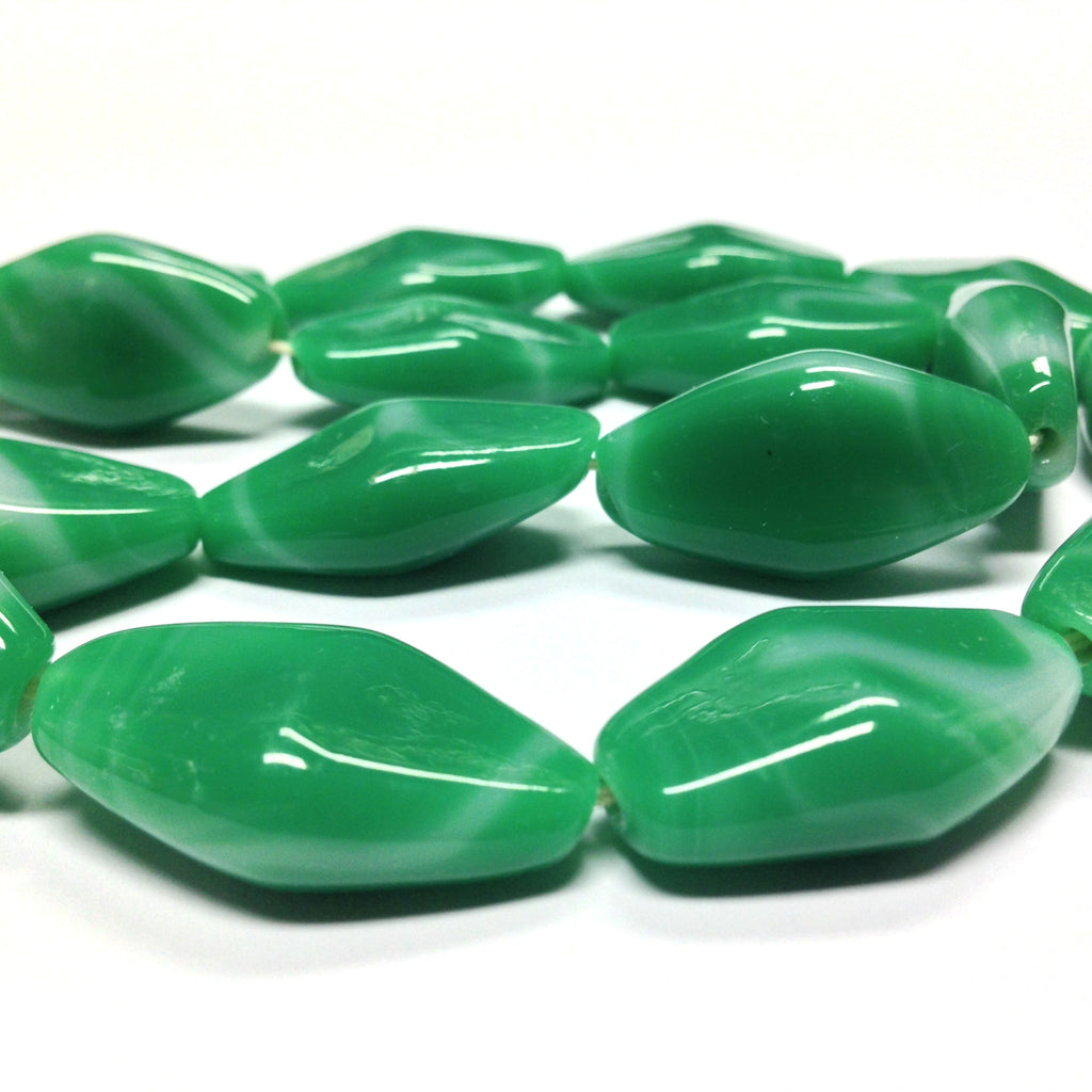 30X18MM Jade Glass Bead (16 pieces)