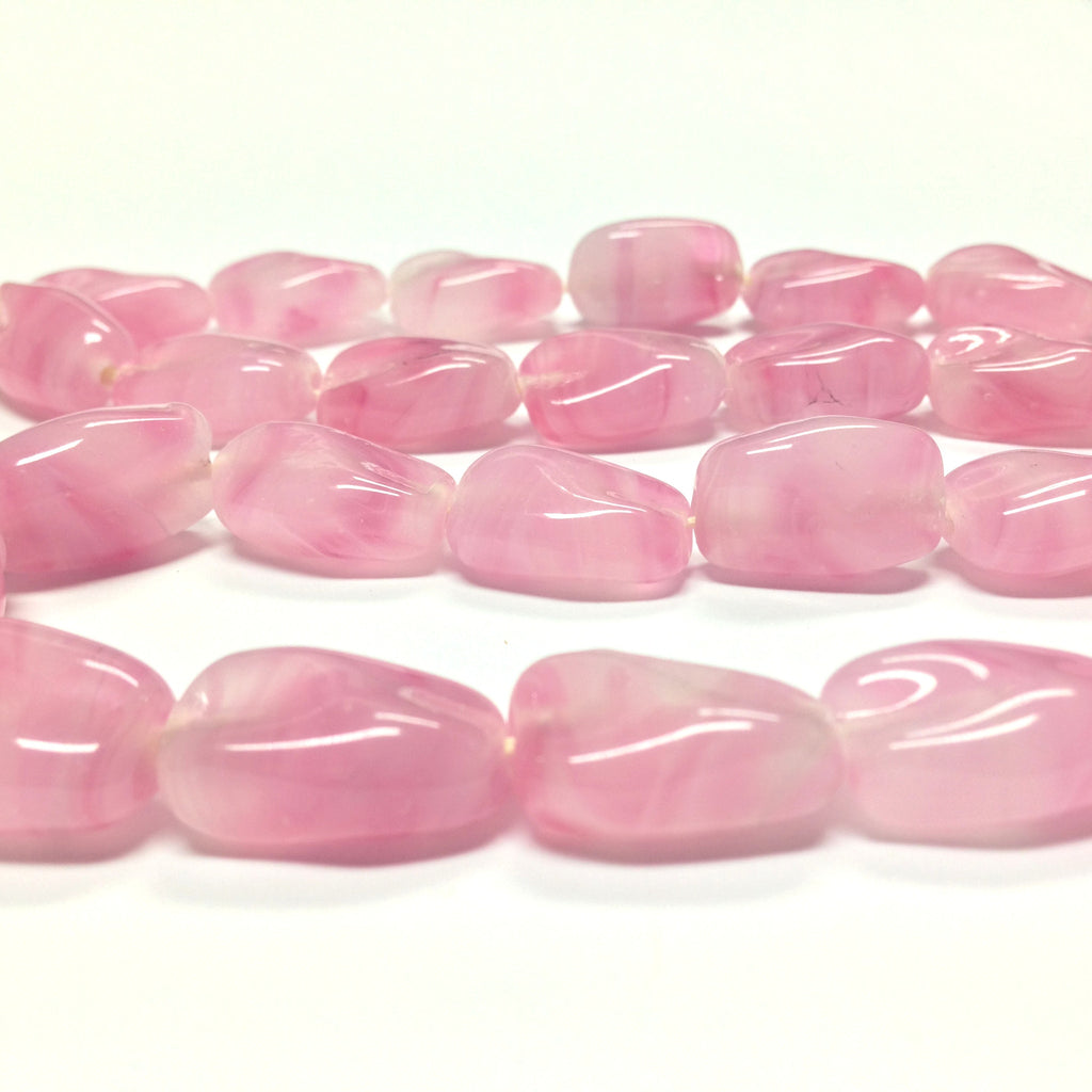 18X12MM Rosequartz Glass Bead (24 pieces)