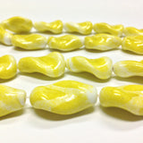 20X13MM Yellow Glass Twist Bead (36 pieces)