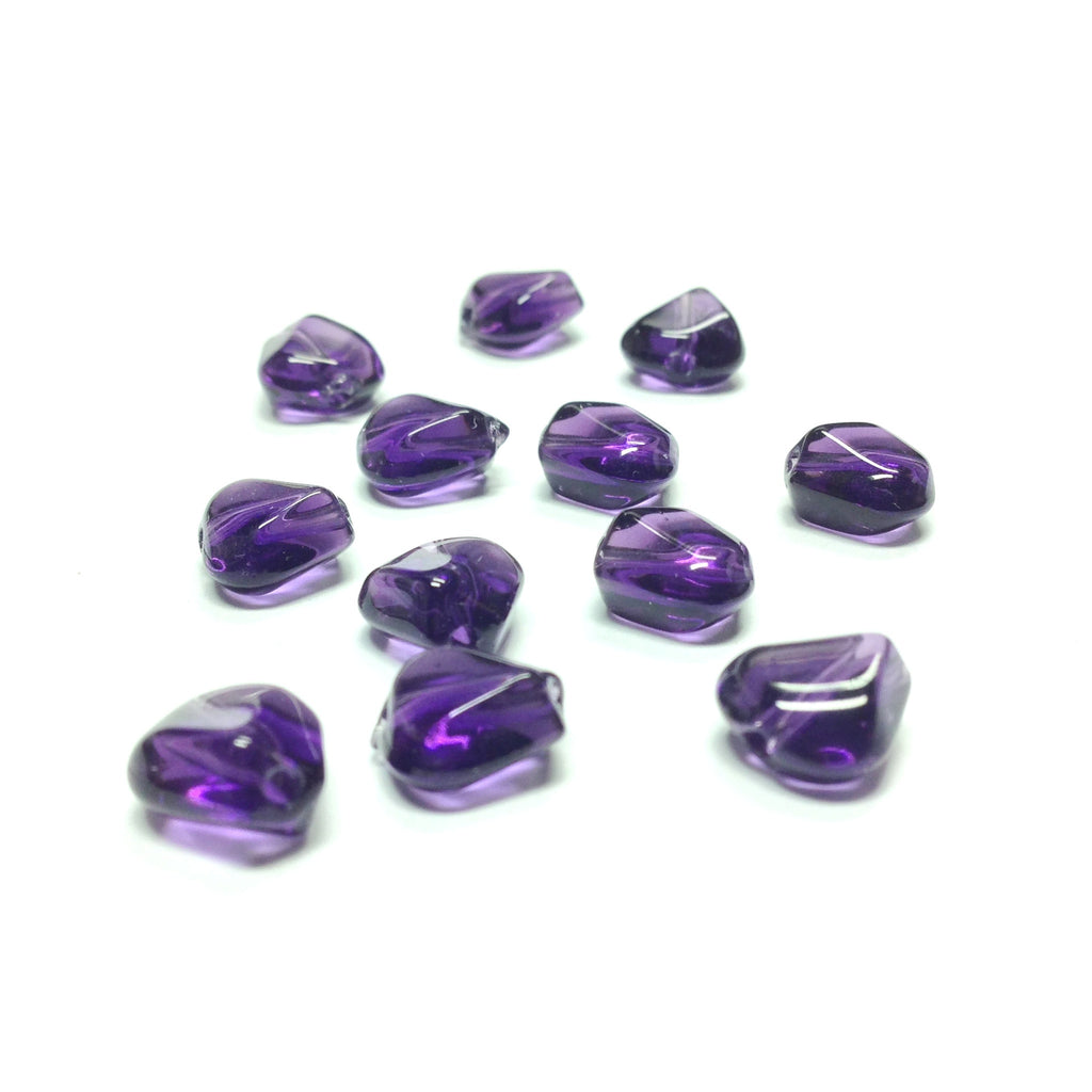 10MM Amethyst Triangular Glass Bead (72 pieces)