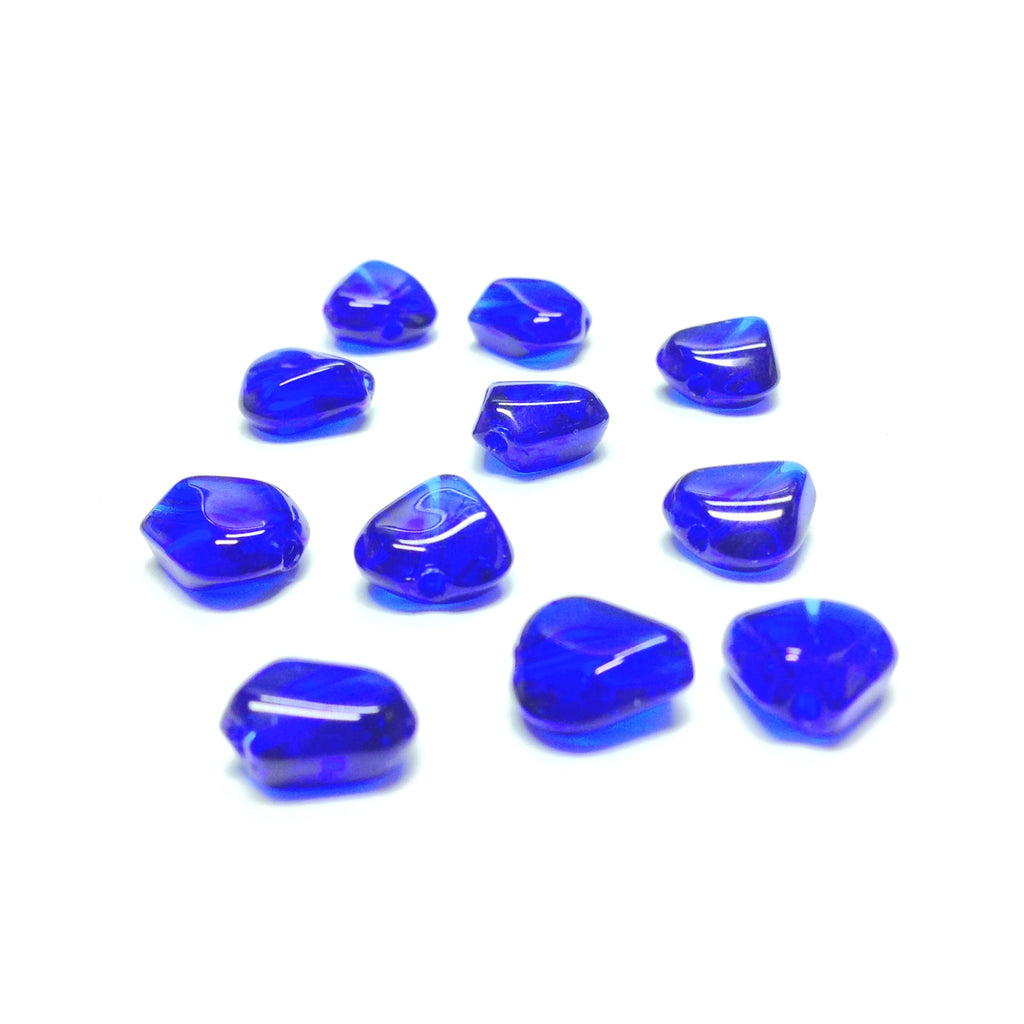 10MM Sapphire Blue Triangular Glass Bead (72 pieces)