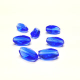 14X8MM Sapphire Blue Glass Twist Oval Bead (72 pieces)