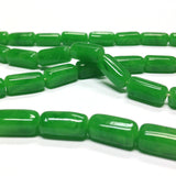 15X7MM Jade Green Rectangular Glass Tube Bead (72 pieces)