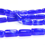 20X12MM Sapphire Blue Rectangular Glass Tube Bead (36 pieces)