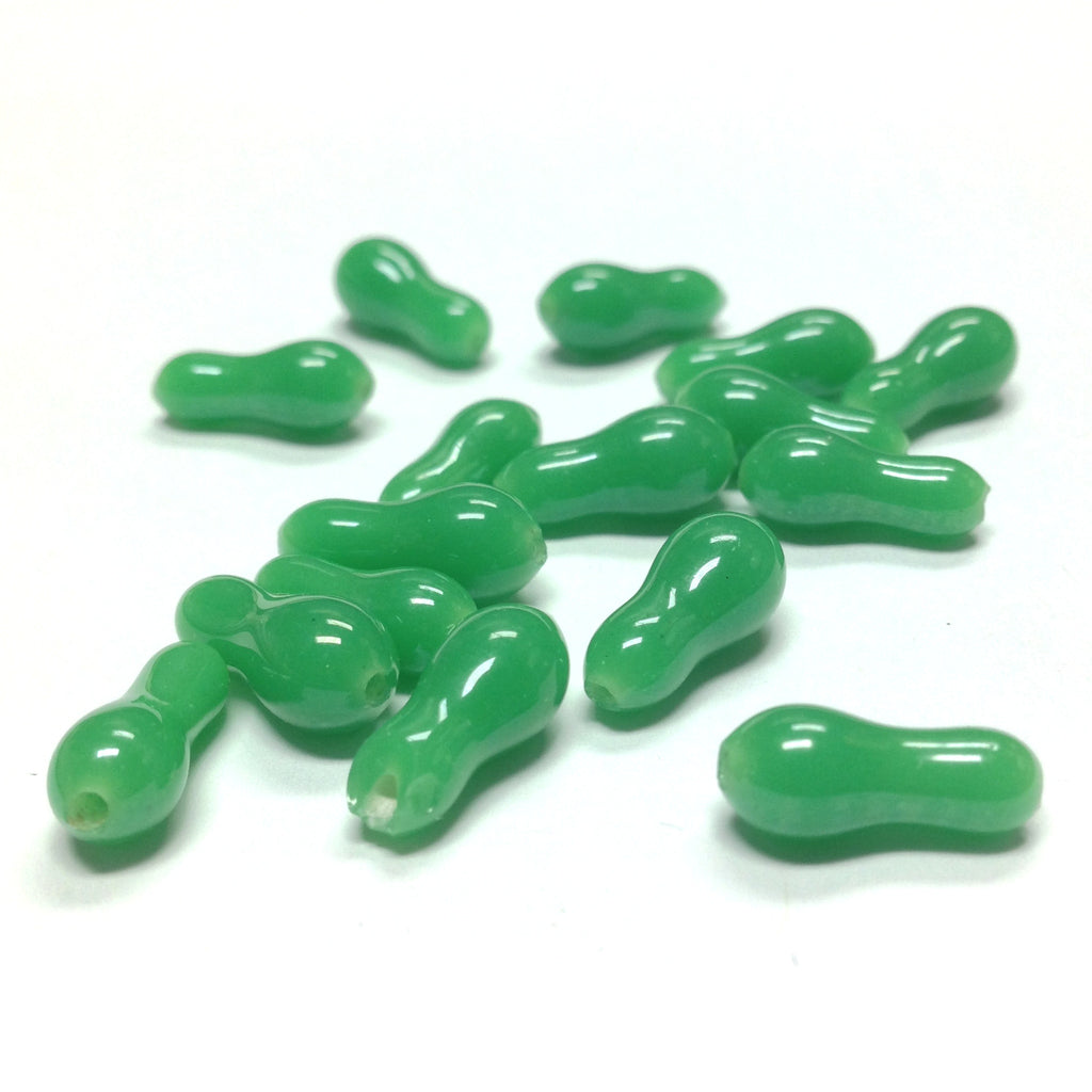 13X6.5MM Jade Green Glass Baroque Bead (72 pieces)