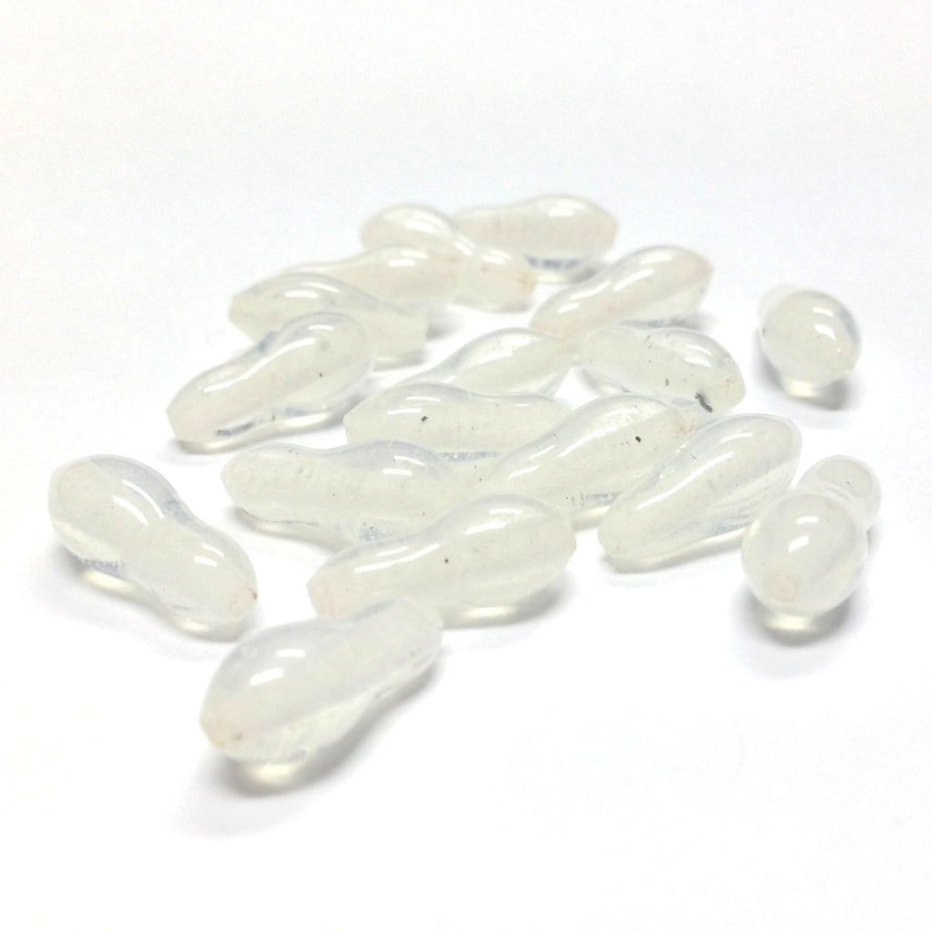 13X6.5MM White Opal Glass Baroque Bead (72 pieces)