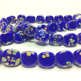 11MM Blue Tombo Triangular Glass Bead (36 pieces)