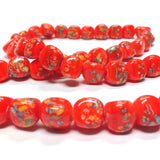 11MM Orange Tombo Triangular Glass Bead (36 pieces)