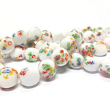 11MM White Tombo Triangular Glass Bead (36 pieces)