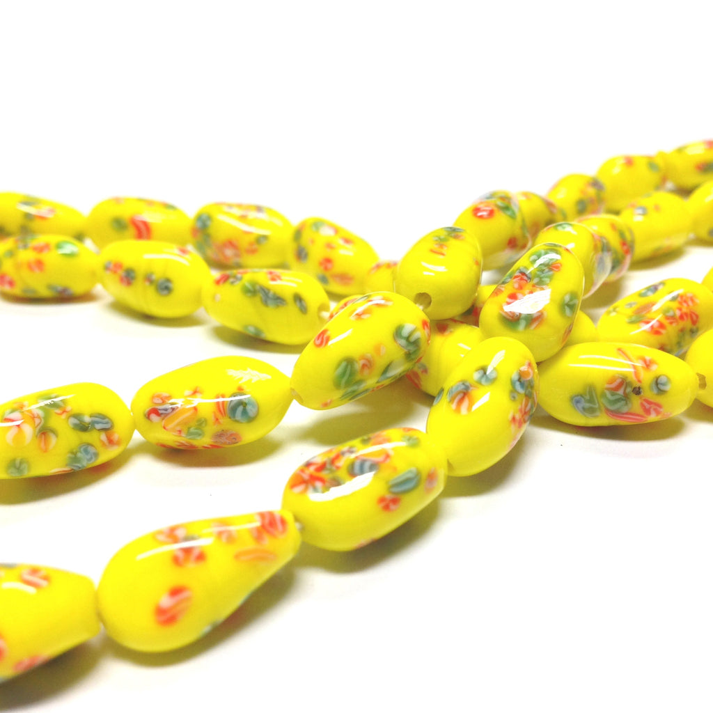 15X9MM Yellow Tombo Baroque Tube Bead (50 pieces)