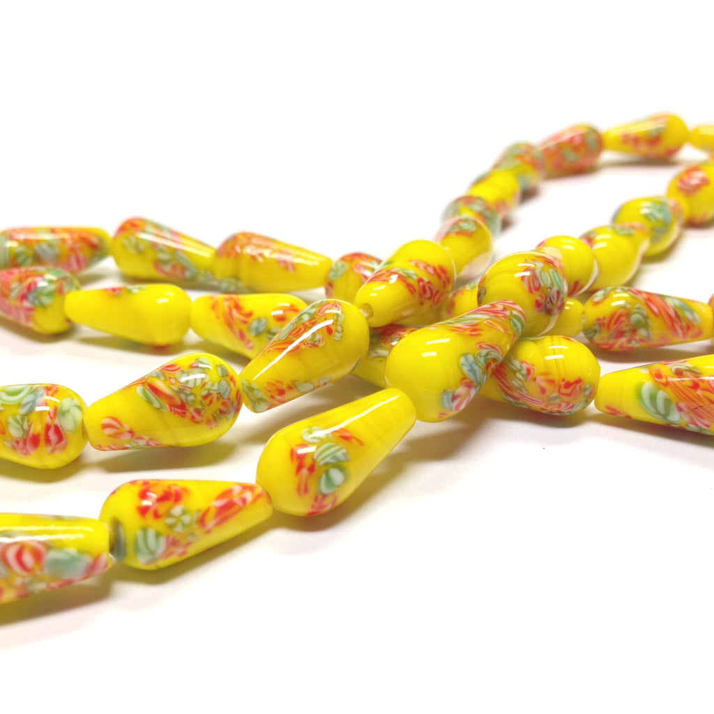 15X9MM Yellow Tombo Pear Bead (36 pieces)